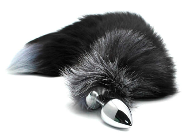 Black & White Fox Tail Large - Alive ( 70435)