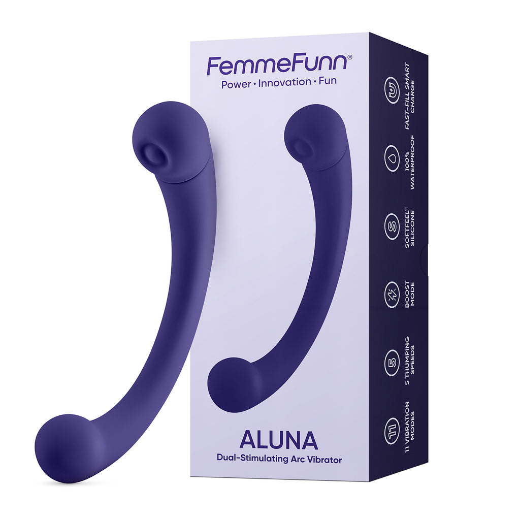 Aluna - Dark Purple  - Double Side Thumping and Vibrating - Femmefunn- FF-1053-2D