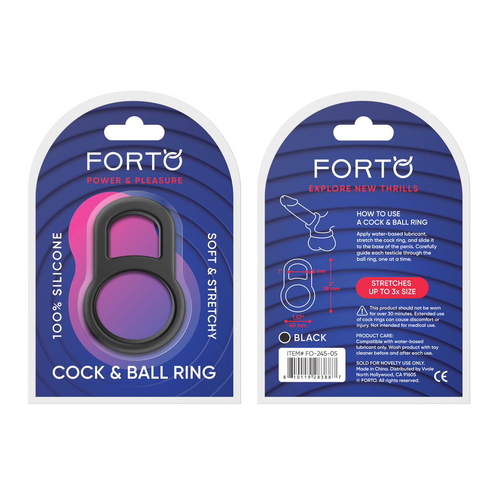 F-41: Lock Cock & Ball Ring- Black - Forto (FO-245-05)