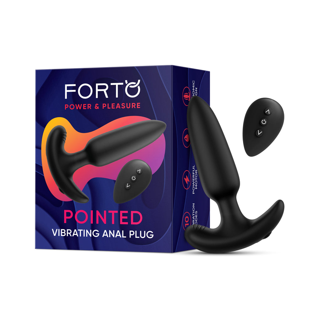 POINTED VIBRATING ANAL PLUG- BLACK - FORTO (FO-5007-05)