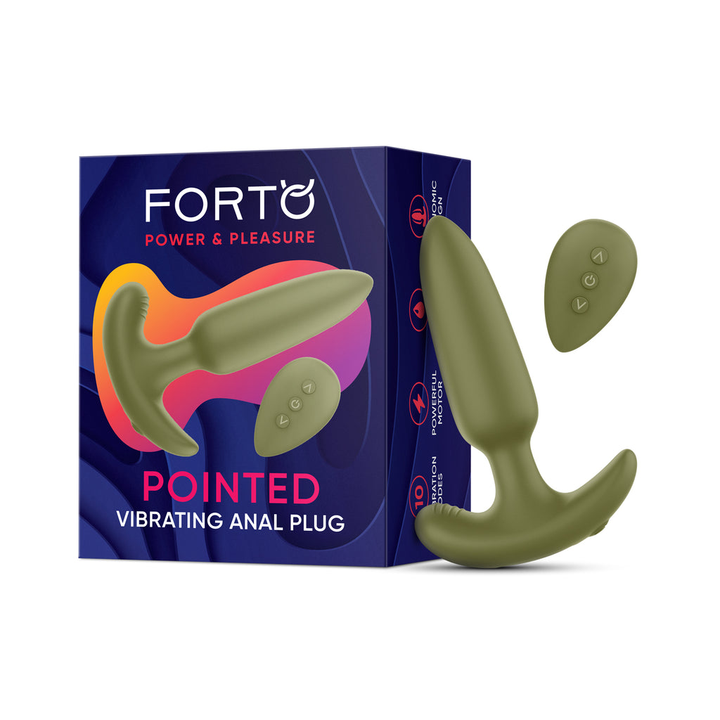 POINTED VIBRATING ANAL PLUG-GREEN - FORTO (FO-5007-17)