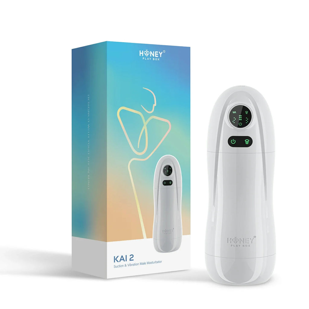 Kai 2 - Automatic Sucking & Vibrating Male Masturbator - White- Honey Play Box- AC-32-927WH