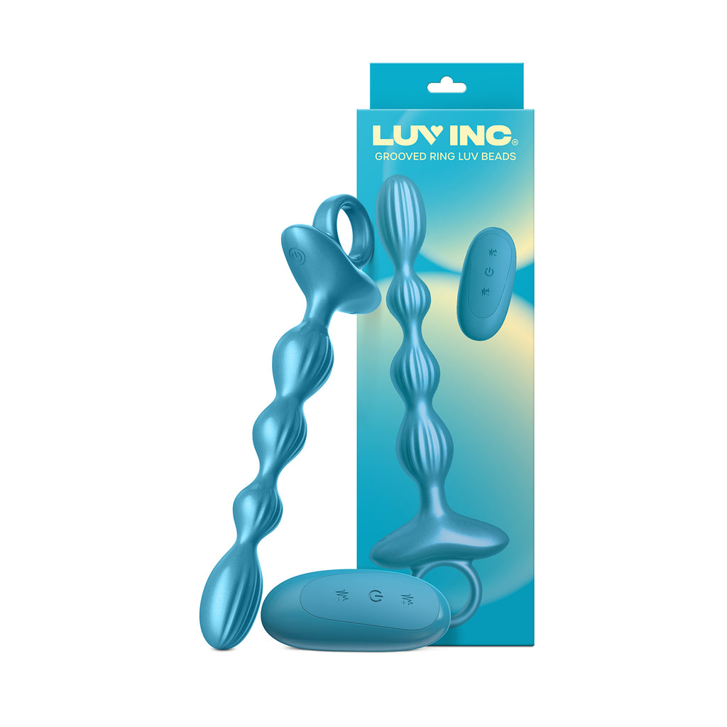 GR41: Grooved Ring Luv Beads- Metallic Blue - Luv Inc - LL-7238-12)