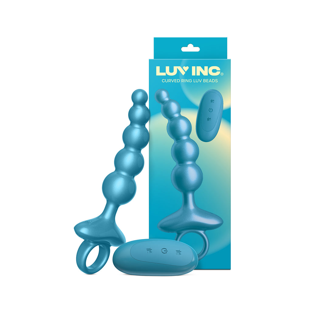CR23: Curved Ring Luv Beads- Metallic Blue - Luv Inc -( LL-7239-12 )