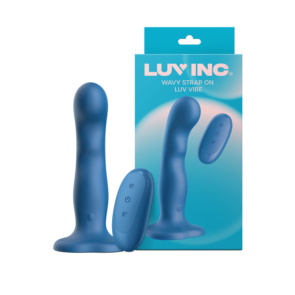 WS38: Wavy Strap-On Luv Vibe- Blue - Luv Inc - LL-7245-12
