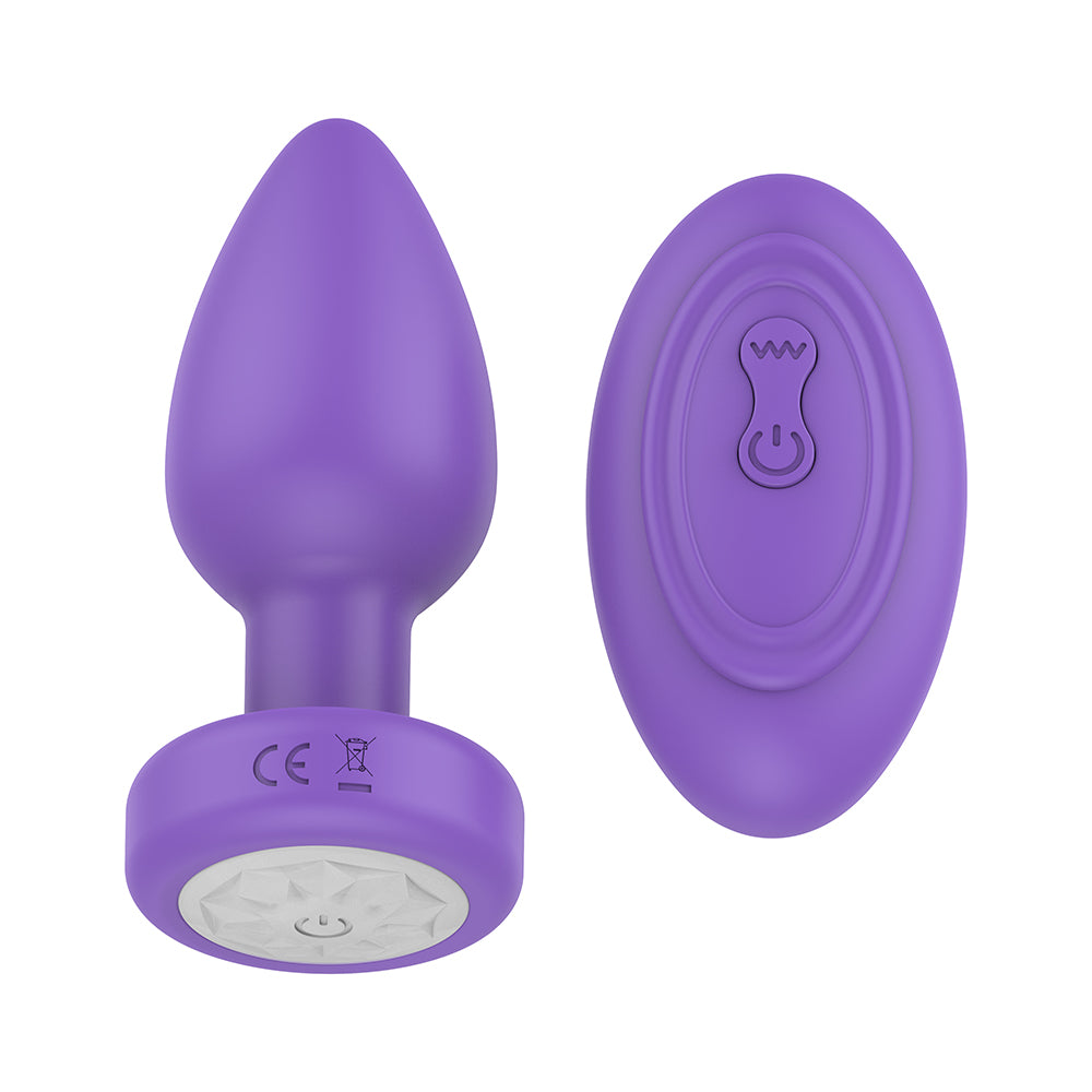 PR17: VIBRATING PLUG WITH REMOTE  - PURPLE - LUV INC - LL-7221-02