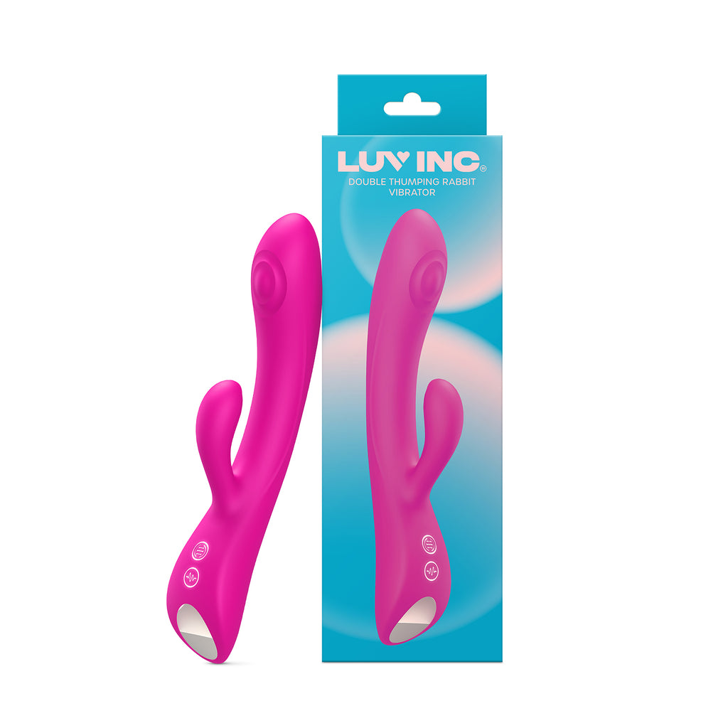 DR42: Double Thumping Rabbit Vibrator- Pink - Luv Inc- LL-7233-01