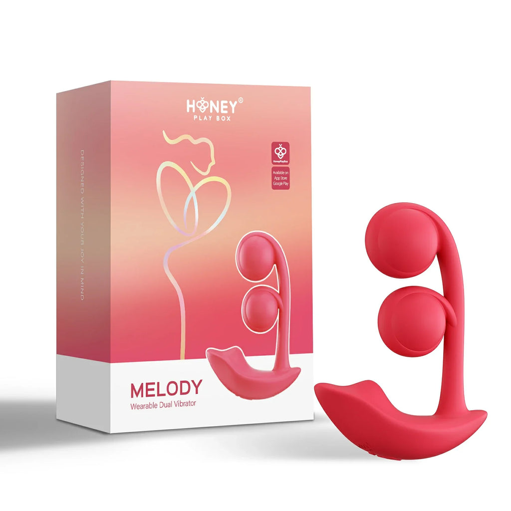 Melody - Pressure Sensing App-Controlled Twin Balls Wearable Clit & G-Spot Vibrator- Honey Play Box -WE-22-984WR