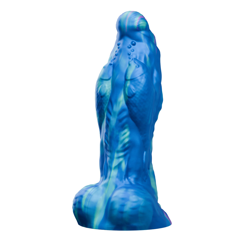 MARINUS- Sea Beast Vibrating Dildo- Blue -Liquid Silicone - TENTRA ( BY FEMMEFUNN ) - TT-9001-12