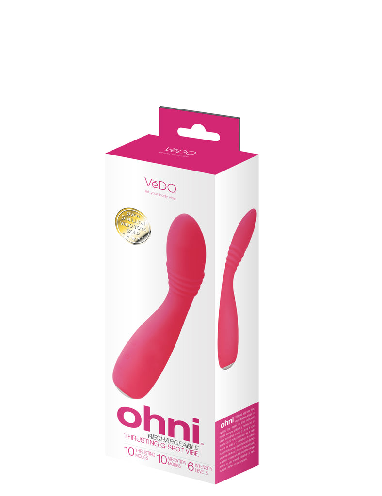 OHNI RECHARGEABLE GSPOT THRUSTING VIBE- PINK - VEDO - VI-P2709