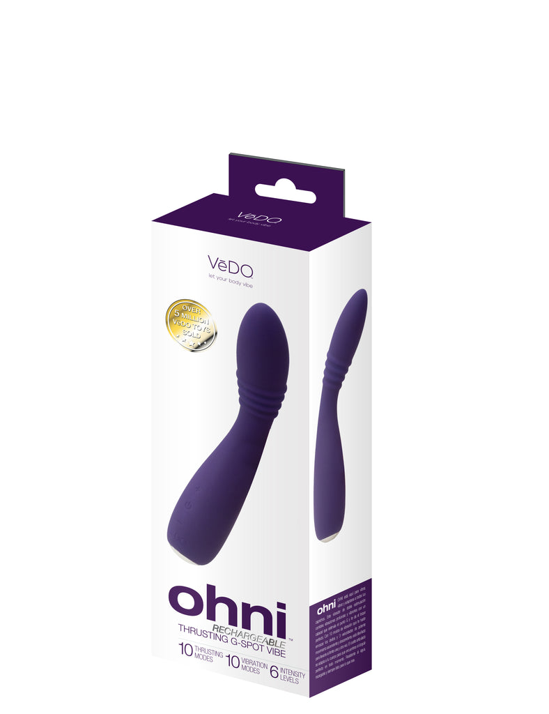 OHNI RECHARGEABLE GSPOT THRUSTING VIBE- PURPLE - VEDO - VI-P2713