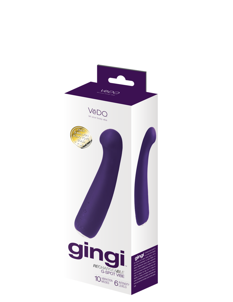 GINGI RECHARGEABLE G-SPOT VIBE- PURPLE- VEDO - VI-P3013