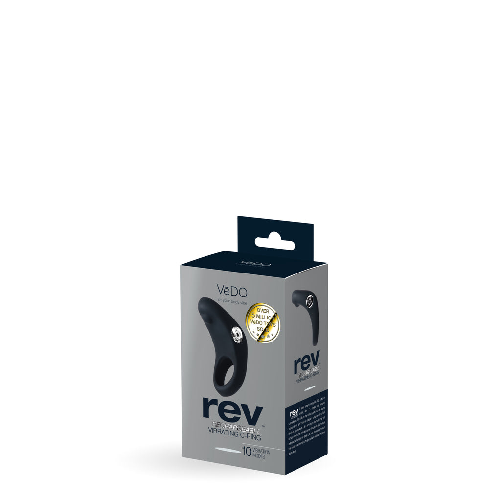 Rev Rechargeable C-Ring With Targeted Pleasure Point -Black- Vedo (VI-R1008)