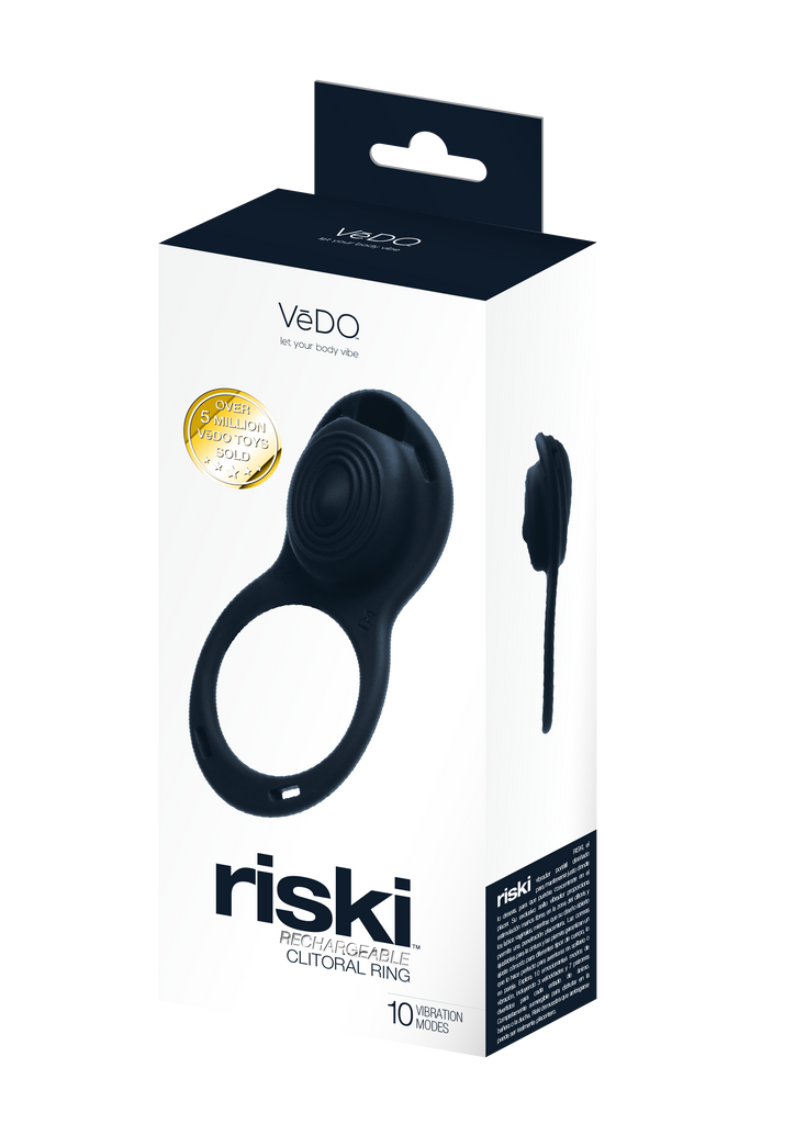 RISKI Rechargeable Clitoral Vibe For Couples- Black - VI-R1408- Vedo - MSRP 69.99$
