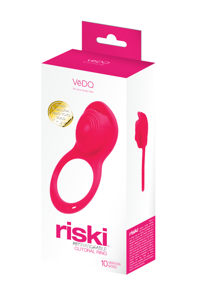 RISKI Rechargeable Clitoral Vibe For Couples- Pink - VI-R1409- Vedo - MSRP 69.99$
