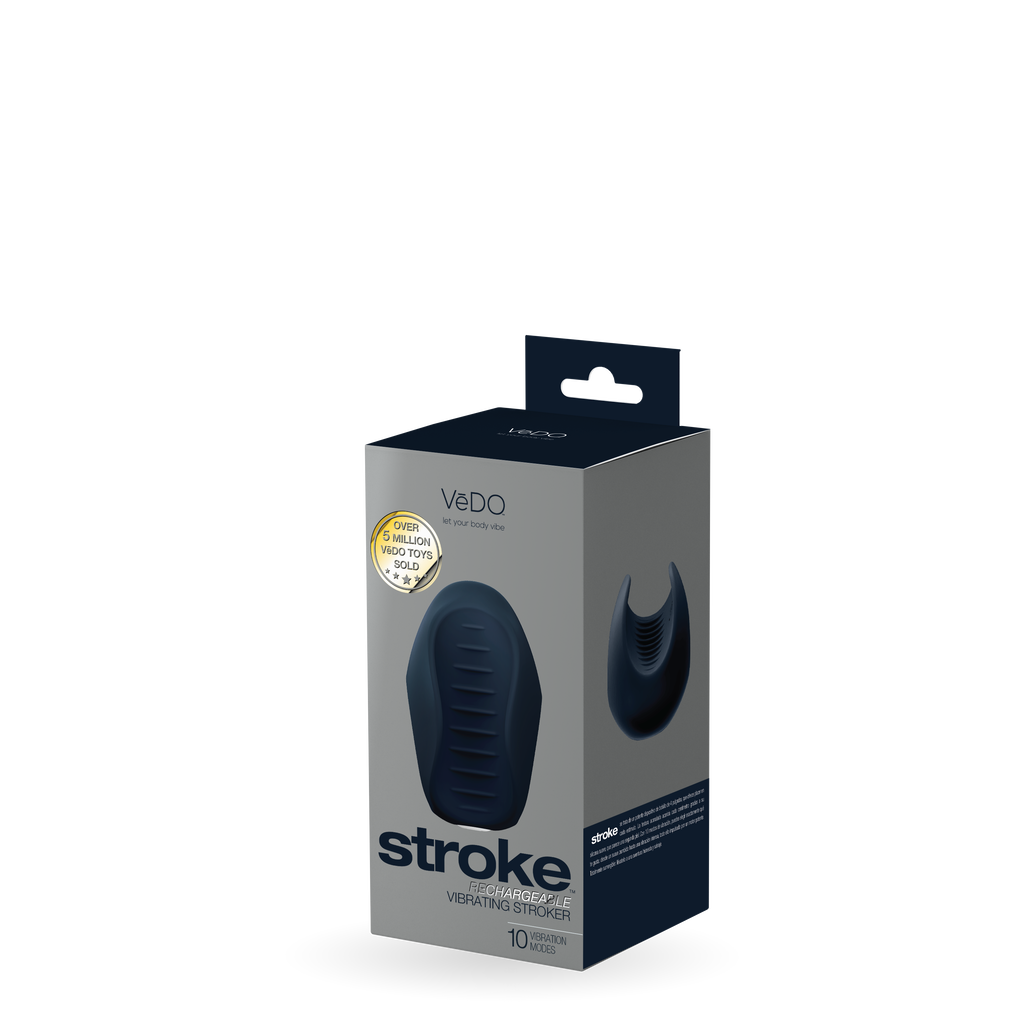 Stroke Rechargeable Vibrating Stroker- Black -VēDO - VI-S0908