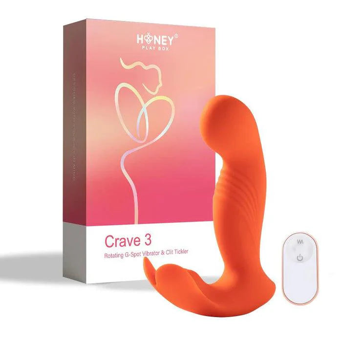 Crave 3 - Rotating G-Spot Vibrator Clit Tickler- Orange- Honey Play Box - VS-07-885ORG