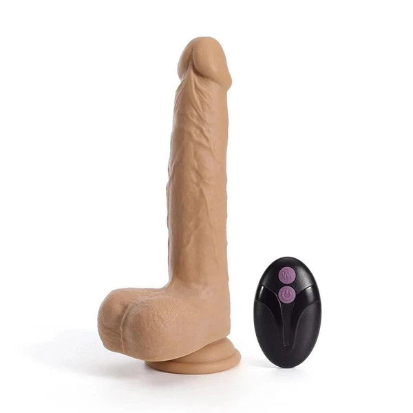 Idalis - 3 in 1 Wireless Thrusting Dildo With Vibrating and Swing Rotating - Flesh - Honey Play Box- DD-12-428FL