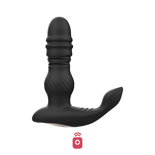 Jaden - Thrusting Prostate Massager Vibrating Butt Toy- Black - Honey Play Box - AP-22-892BL