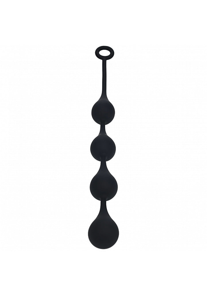 LEVELZ - Waterdrop Silicone Anal Balls - XL - 50mm - Black- Shots - LVL04-006BLK