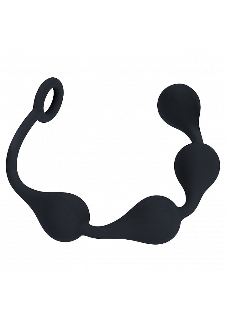 LEVELZ - Waterdrop Silicone Anal Balls -M - 30mm - Black- Shots - LVL02-0036BLK