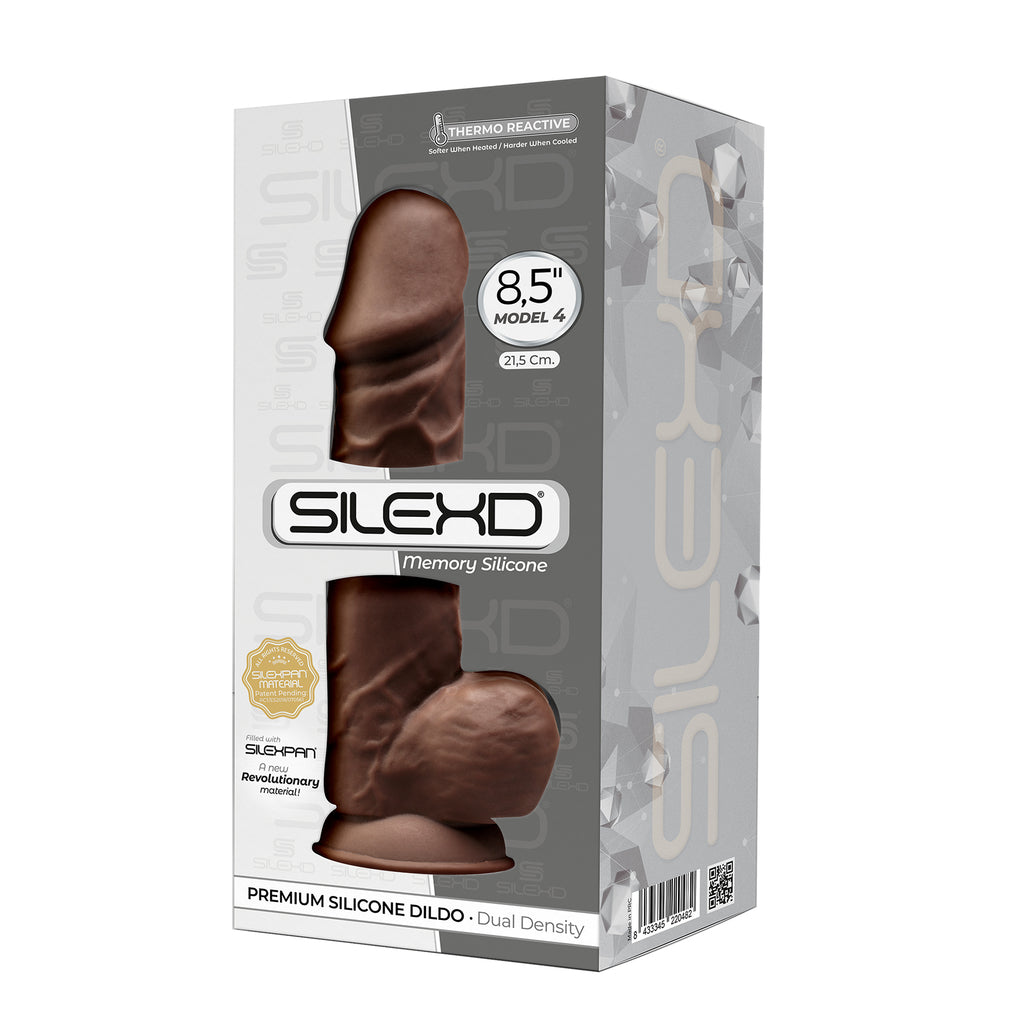 Silexd 8.5 "inch Model 4- brown , Thermo Reactive Premium Silicone Memory dildo