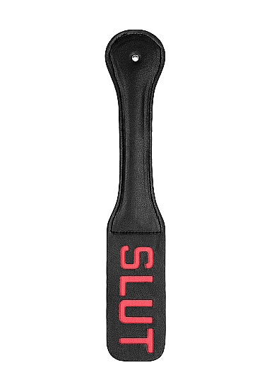 Ouch! Paddle - SLUT - Black - Shots (OU417BLK)