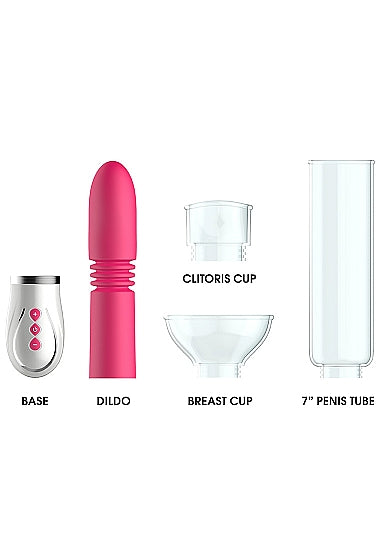 Thruster - 4 in 1 Rechargeable Couples Pump Kit - Pink - Pumped - Shots