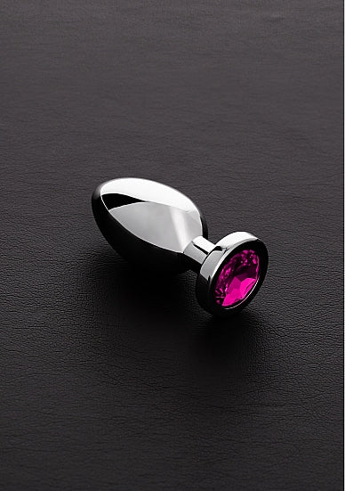 Jeweled Butt Plug PINK - Small -Steel