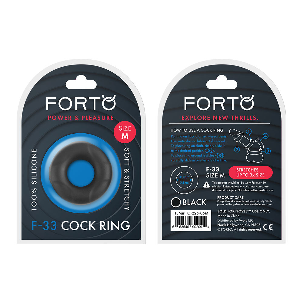 F-33 Black C-Ring Medium 21 mm 100% Liquid Silicone ( fo-225-05m)