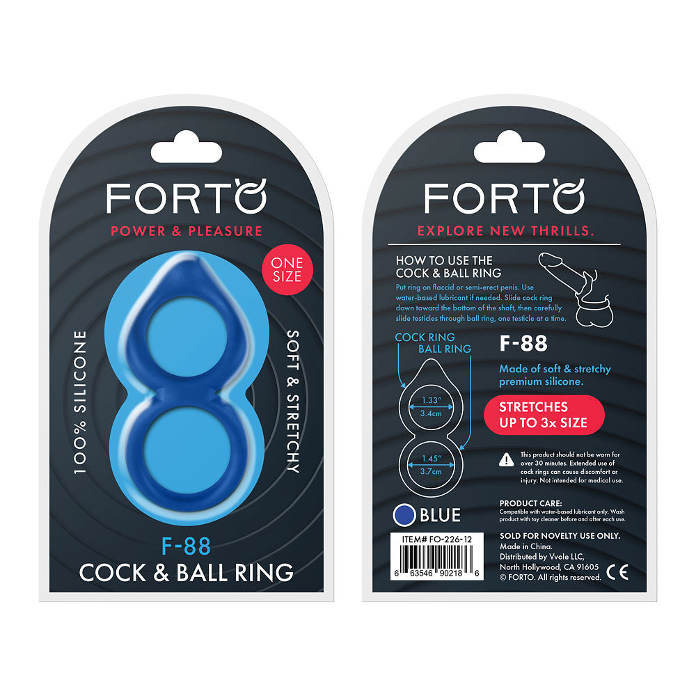 F-88 blue Double Ring 100% Liquid Silicone ( fo-226-12)