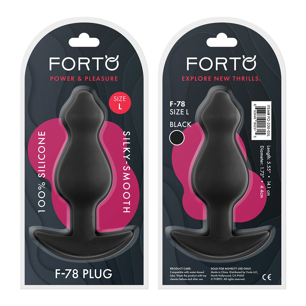 F-78 Pointee Plug large Black 100% Silicone ( fo-230-05l)