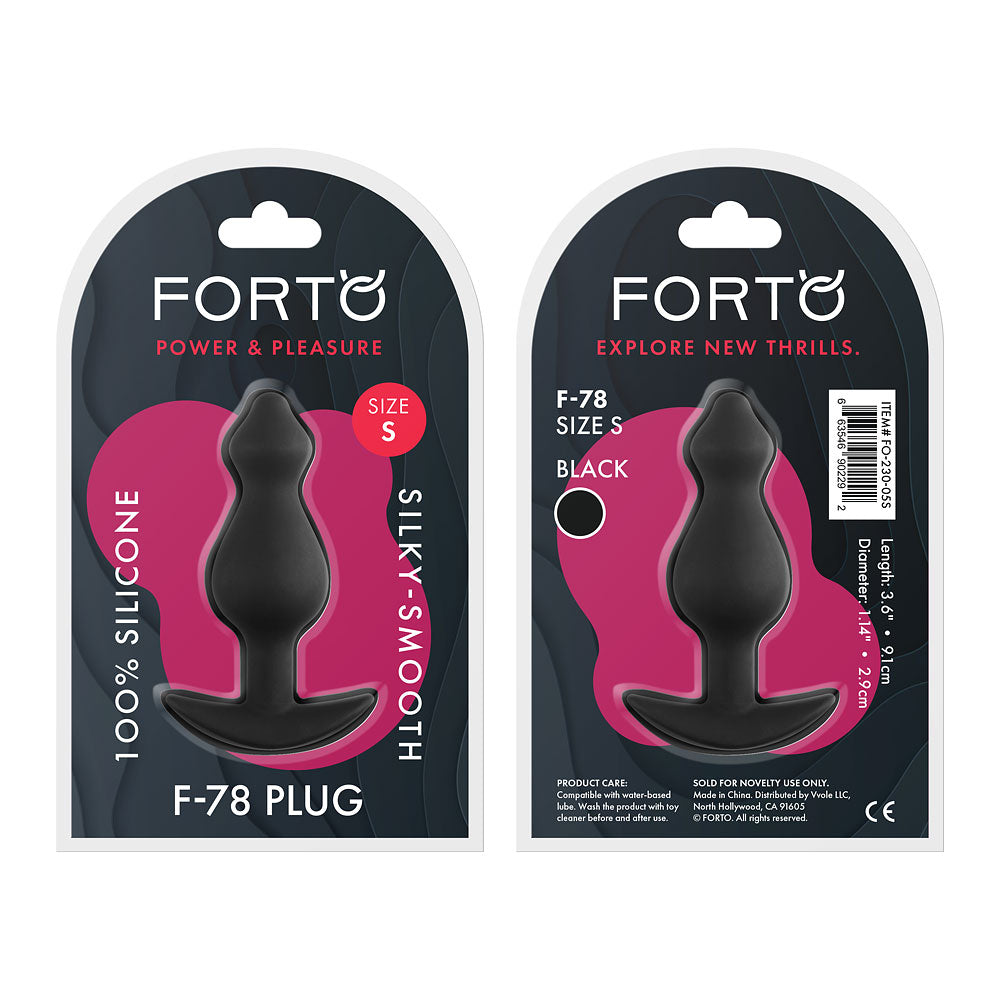 F-78 Pointee Plug Small Black 100% Silicone ( fo-230-05s)