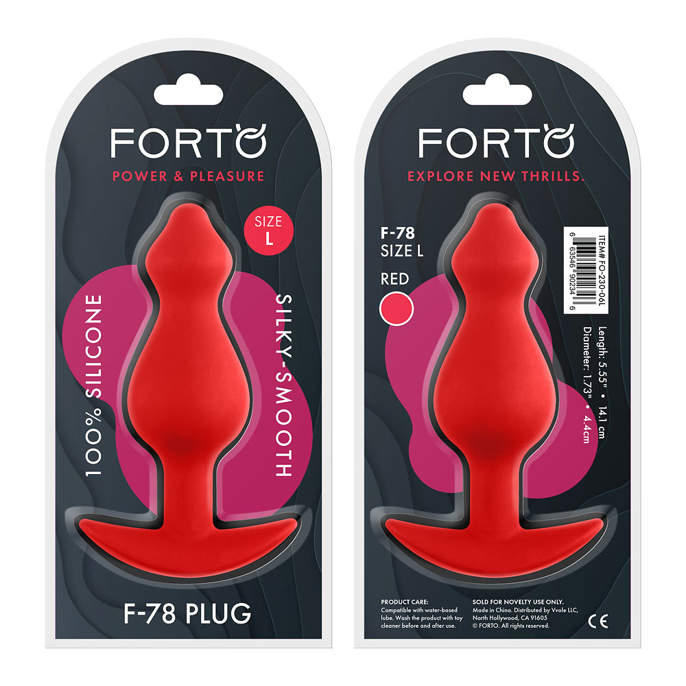 F-78 Pointee Plug large Red 100% Silicone ( fo-230-06l)