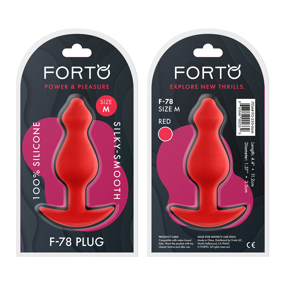 F-78 Pointee Plug Medium Red 100% Silicone ( fo-230-06m)