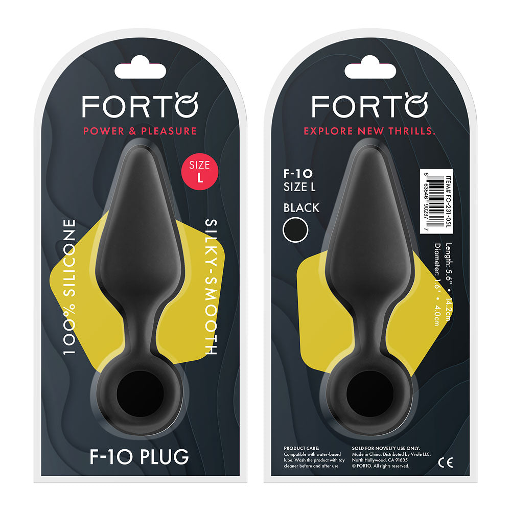 F-10 Silicone Plug with Pull ring Large Black ( fo-231-05l)