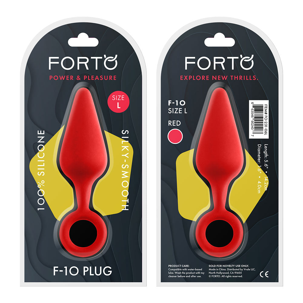 F-10 Silicone Plug with Pull ring Large Red ( fo-231-06l)