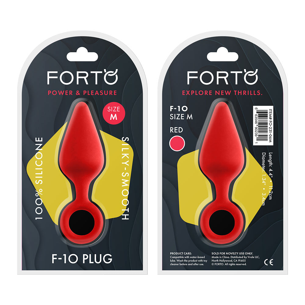 F-10 Silicone Plug with Pull ring Medium Red ( fo-231-06m)