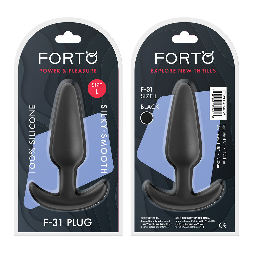 F-31 100% Silicone Plug Black Large ( fo-234-05l)