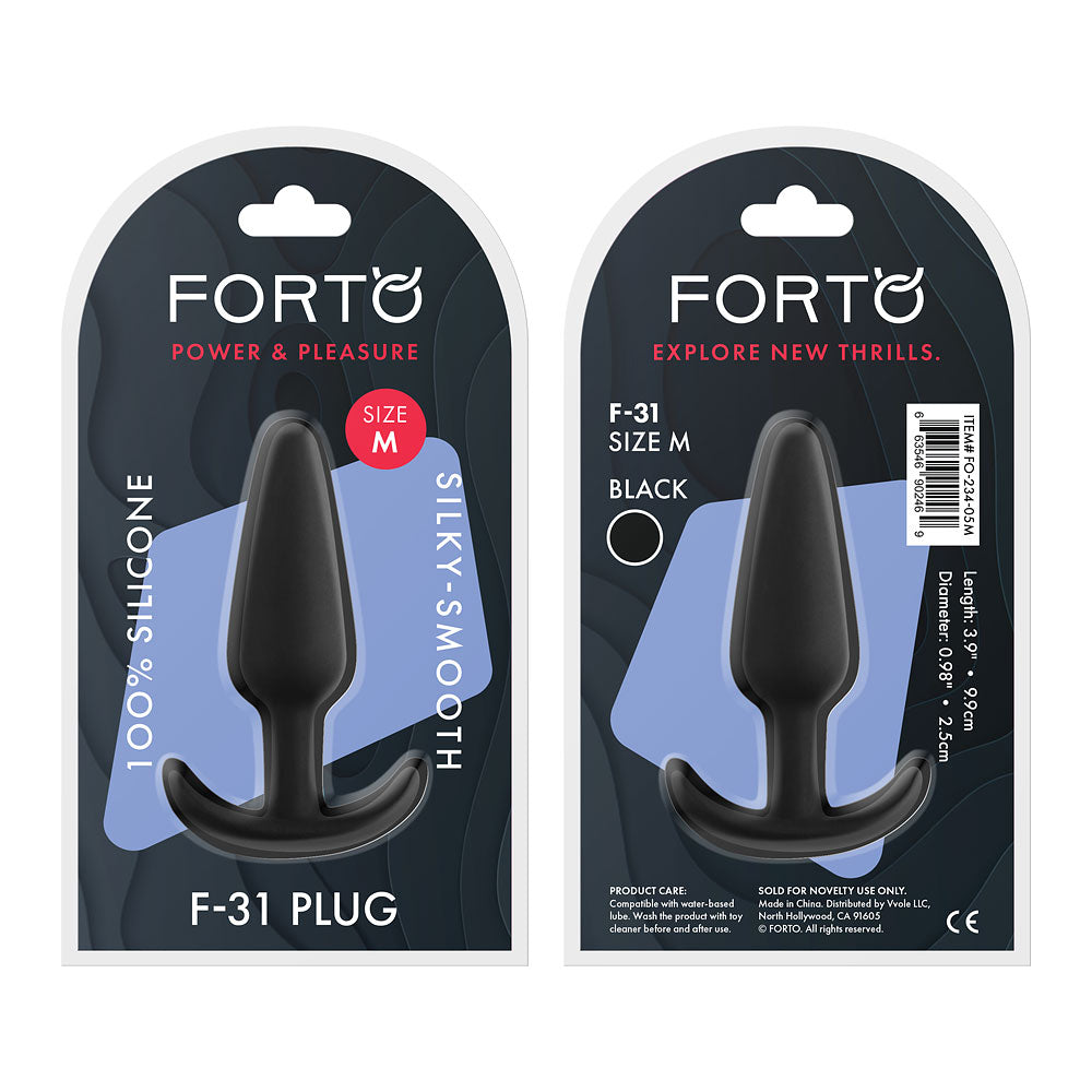 F-31 100% Silicone Plug Black Medium ( fo-234-05m)