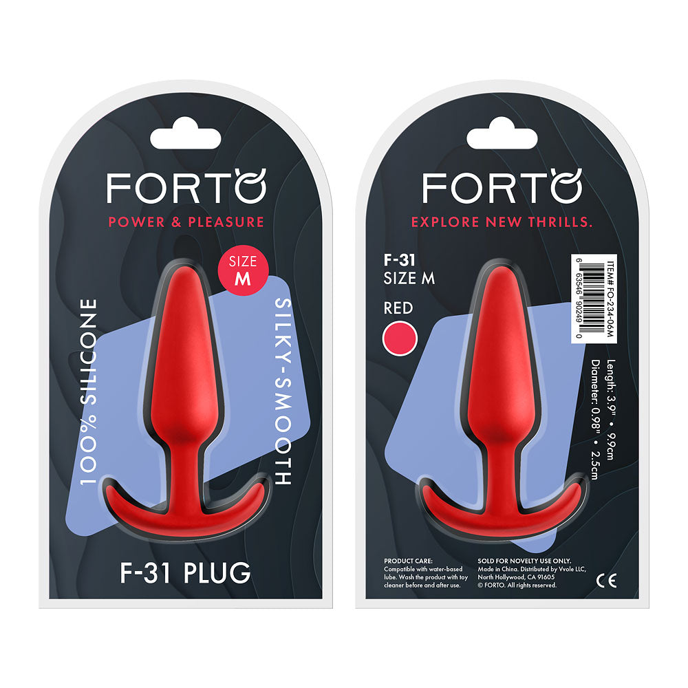 F-31 100% Silicone Plug Red Medium ( fo-234-06m)