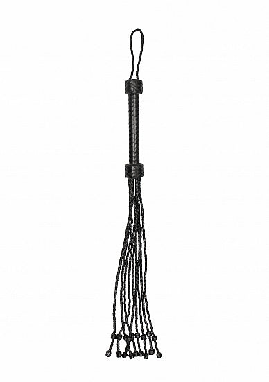 Short Leather Braided Flogger - Black Pain By Shots ( pai021blk)