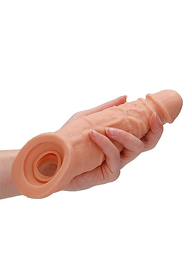 Penis Extender with Rings - 22 cm - Flesh Realrock Skin - Shots ( rea074fle)