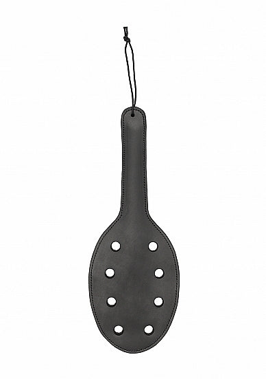 Saddle Leather Paddle With 8 Holes - Black- Pain by Shots (pai020blk)-discontinued