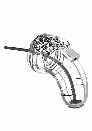 Model 15 - Chastity - 3.5" - Cage with Silicone Urethal Sounding - Shots ( MCG015TRA)