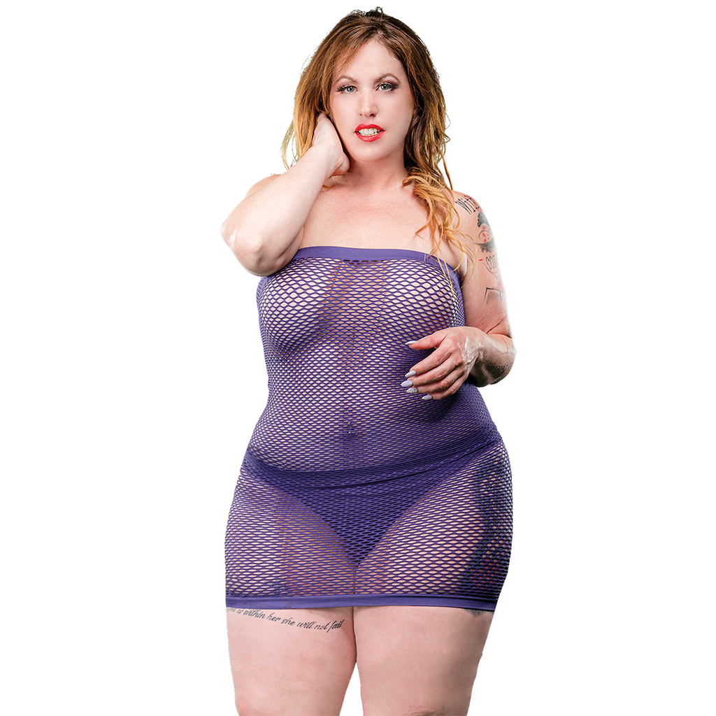 Plus Size Naughty Lingerie Dress - Violet - Beverly Hills Naughty Girl ( 69569CD-VIO)