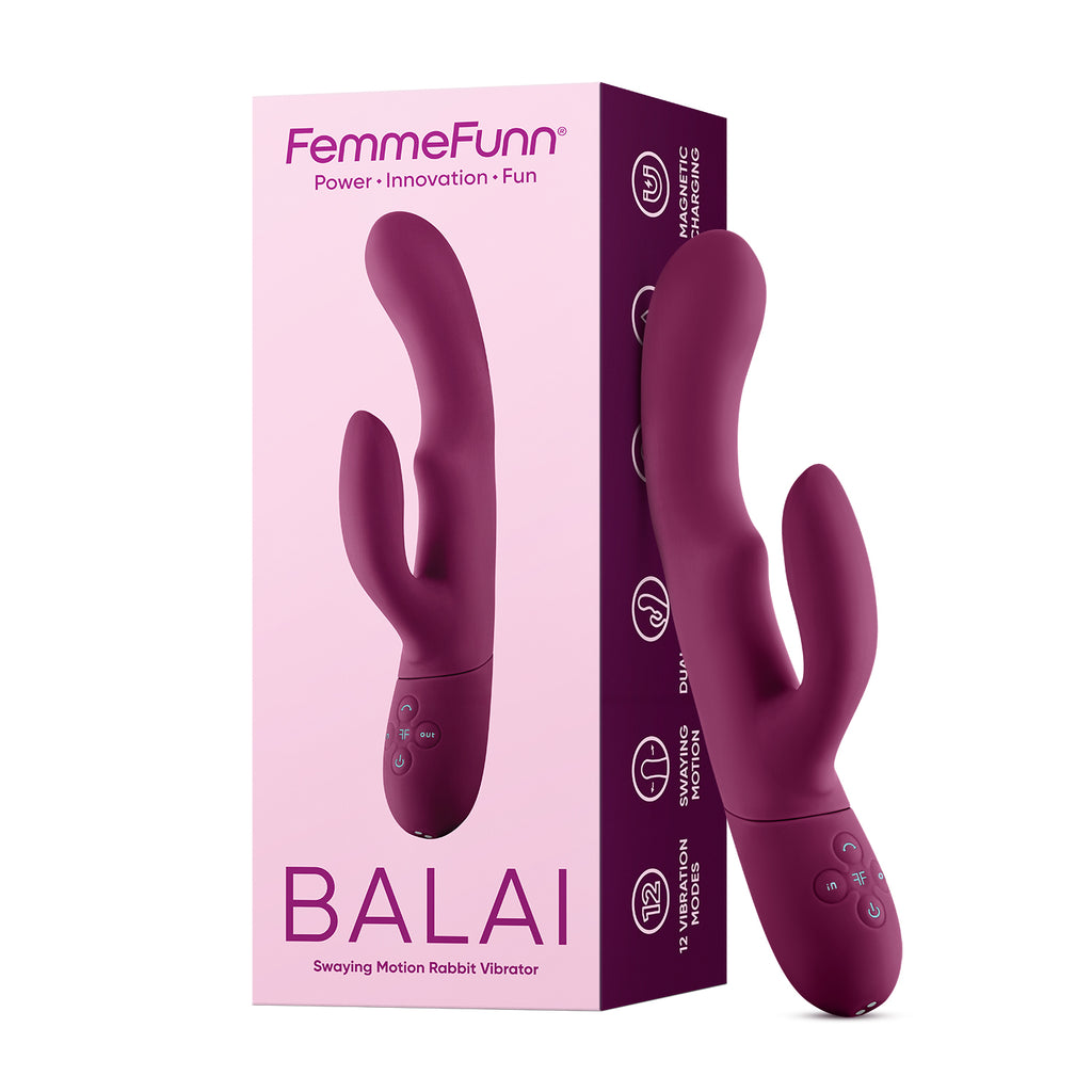 BALAI Swaying Motion Rabbit Vibrator- Dark Fushia - Femmefunn