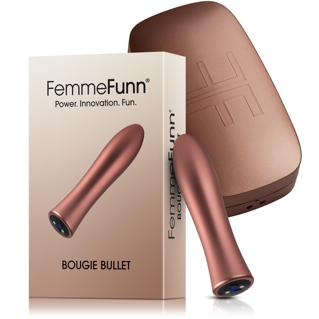 Bougie Bullet - With Magnetic Rechargeable Case- FemmeFunn-Rose Gold