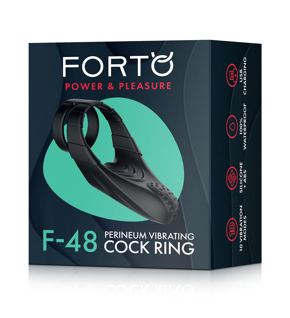 F-48: VIBRATING PERINEUM DOUBLE C-RING- BLACK - FORTO ( FO-241-05)