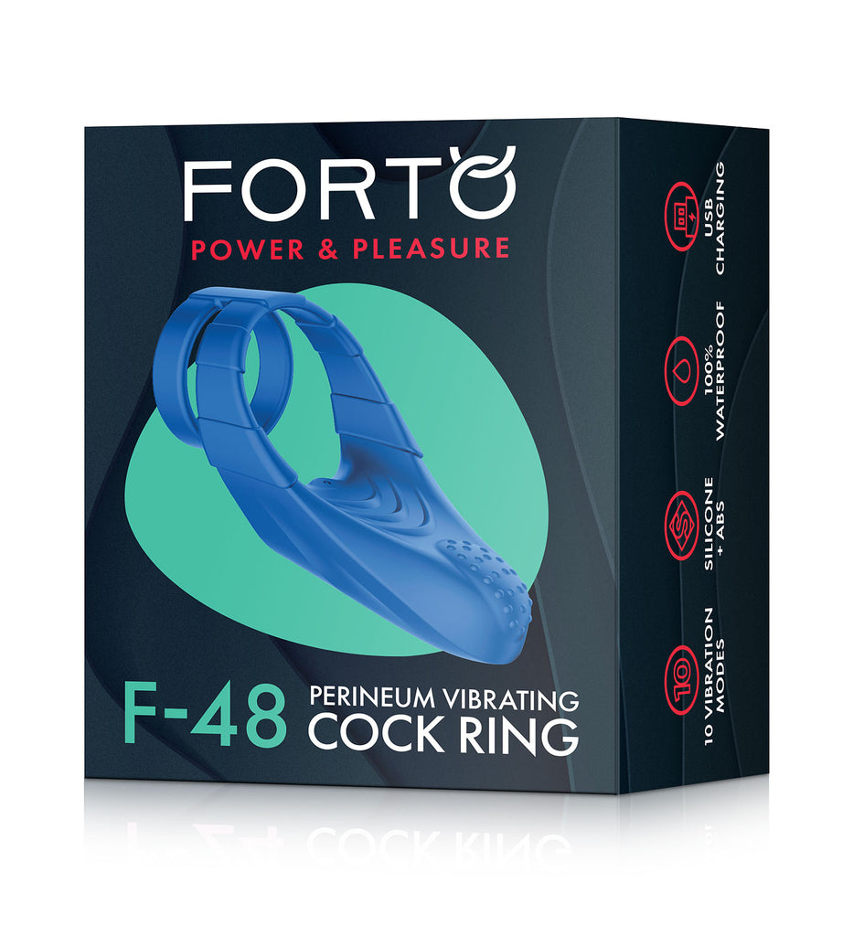 F-48: VIBRATING PERINEUM DOUBLE C-RING- BLUE - FORTO ( FO-241-12)